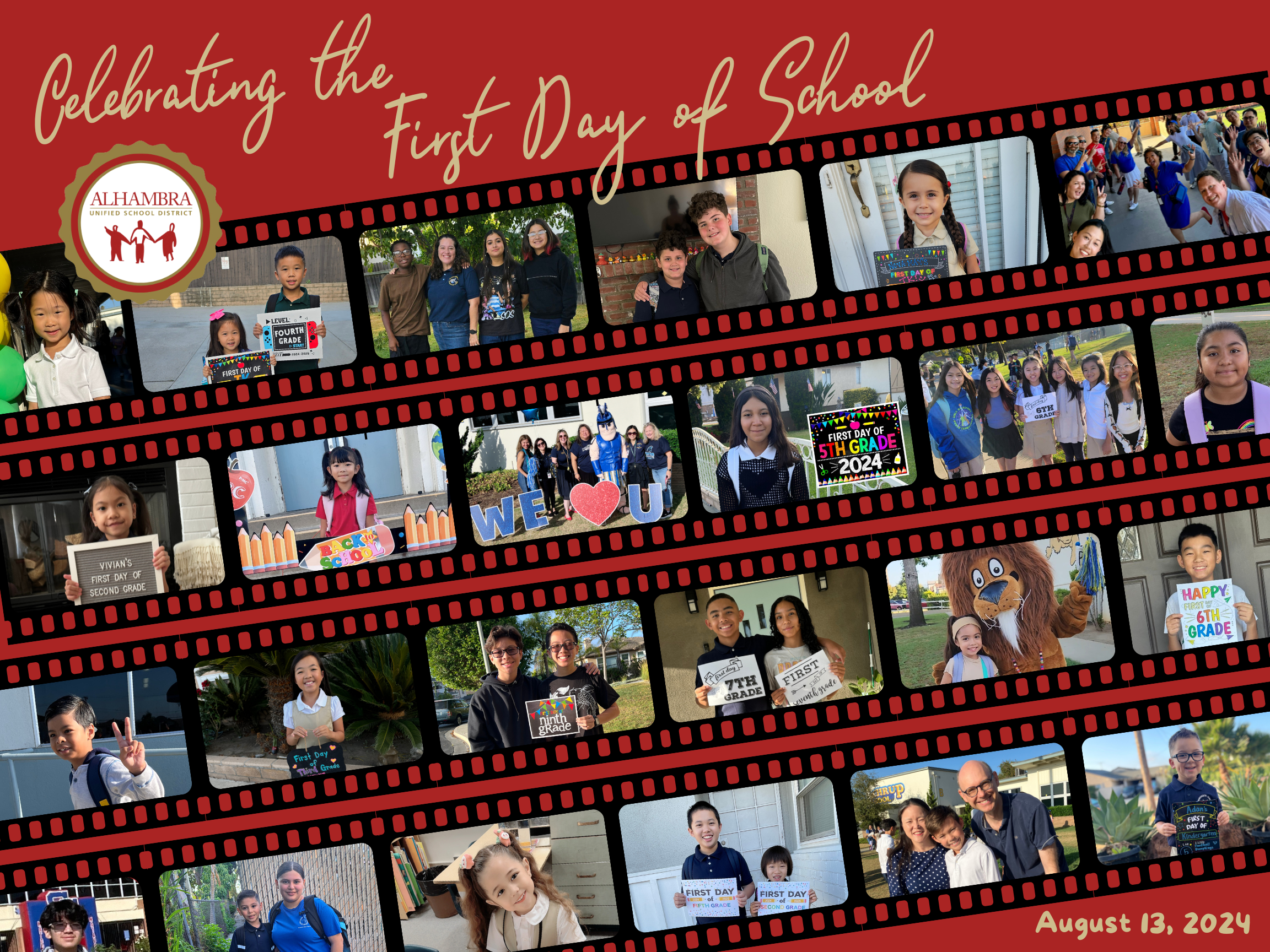 Thank you to the many AUSD staff members and families who submitted photos as part of the #AUSDFirstDay campaign. We received well over 200 submissions this year! This collage features just a handful of the joyful photos submitted.