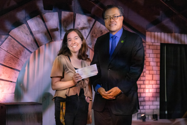 San Gabriel High School’s drama program received a generous boost just in time for the opening night of their fall musical, Alice by Heart. On September 27, Assemblymember Mike Fong presented a $5,000 grant, funded by the Barona Education Grant Program, to SGHS drama teacher Kelsey McNeilly to support the technical theater class’ woodshop. The funds will enable the purchase of industry-level tools, which will enhance the department’s ability to construct detailed sets and props, and to provide students with hands-on experience in carpentry, construction, and the art of stagecraft. (Photo: Grant Sapcharoenlert)