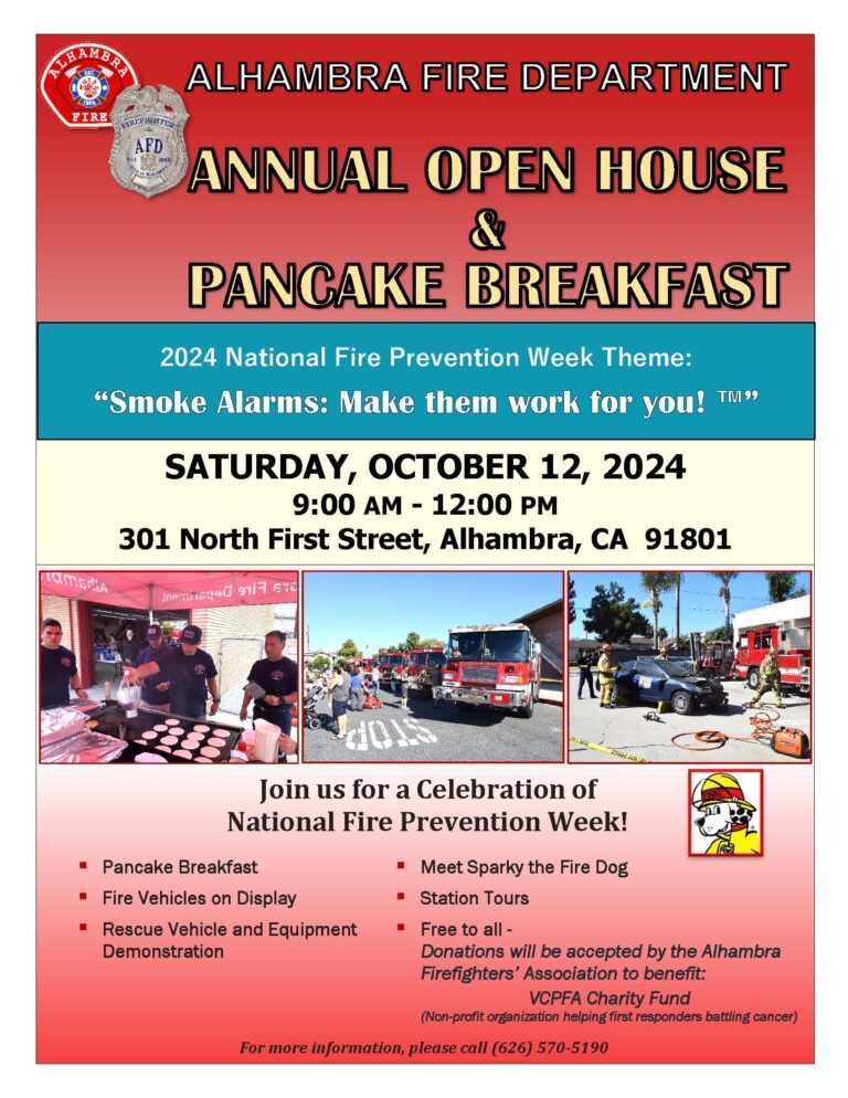 Alhambra FD to Host Open House & Pancake Breakfast