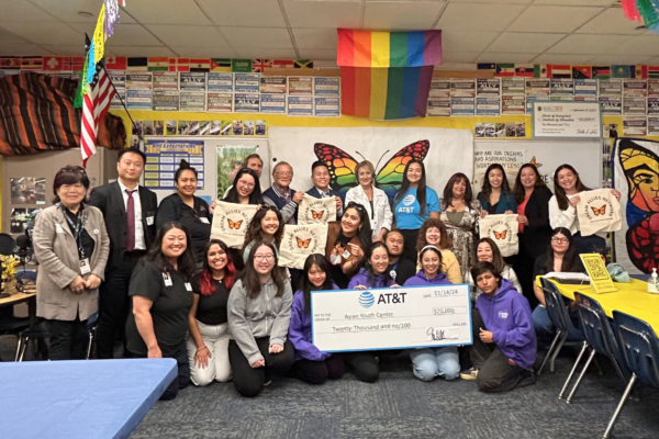 In November, AT&T presented a $20,000 grant to the Asian Youth Center (AYC) at Alhambra High School’s Dream Center. The grant will fund AYC’s Youth & Parent Leadership Development (YPLD) program, which offers academic support, career readiness, wellness services, leadership training, and family resources at Dream Centers across Alhambra USD’s three high schools. Students, community leaders, and volunteers celebrated this milestone in supporting San Gabriel Valley families.