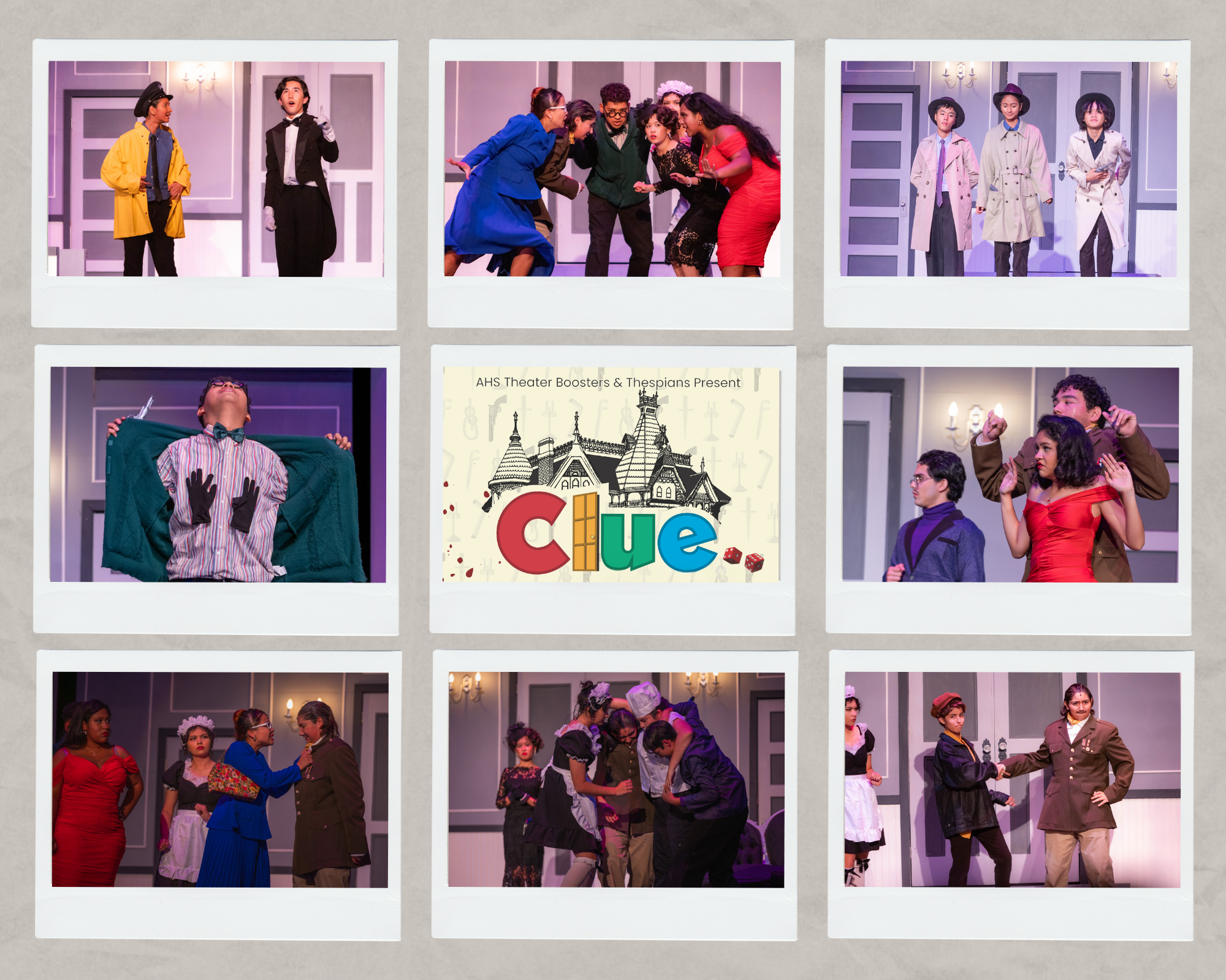 Here are a few of the highlights of both the Blue Cast and the Gold Cast of AHS’ production of CLUE. (Photo credit: AUSD Communications Interns Justin Lim, Ricardo Padillo, & Grant Sapcharoenlert)