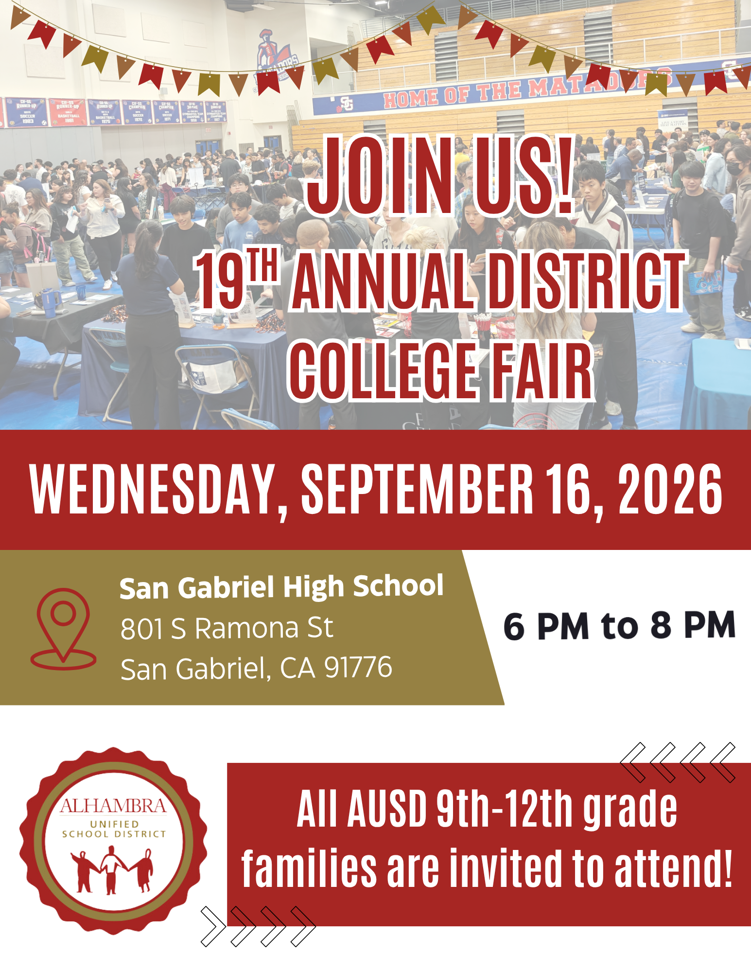 Students Invited to Explore their Futures at AUSD College Fair