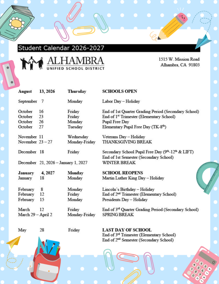 Plan Ahead for the 2026–27 School Year